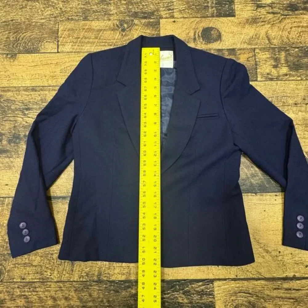 Birnbaum's Navy Blue‎ Professional Skirt Suit Blazer Set Business Office Wear